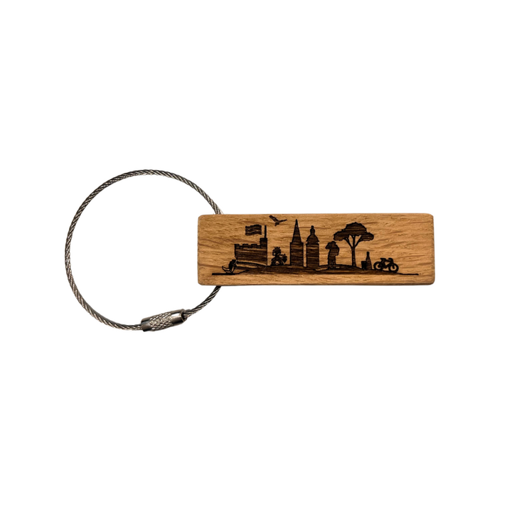 Schlüsselanhänger "Skyline" aus Holz